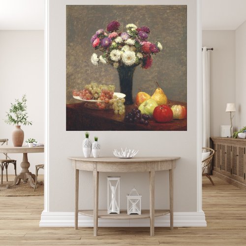 Henri Fantin_Latours Asters and Fruit on a Table Canvas Print