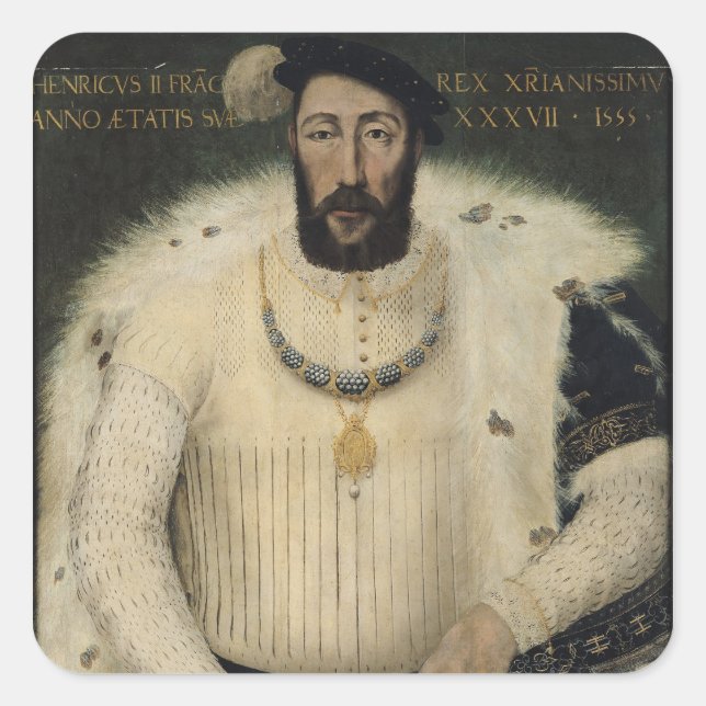 Henri II , King of France, 1555 Square Sticker (Front)