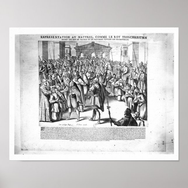 Henri IV  curing the sufferers of scrofula Poster (Front)