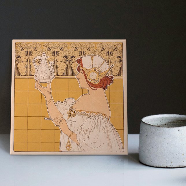 Henri Privat-Livemont Wall Decor Art Nouveau Ceramic Tile (Creator Uploaded)