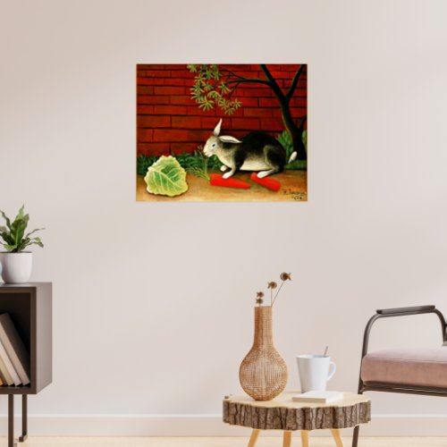 Henri Rousseau art Rabbit Poster