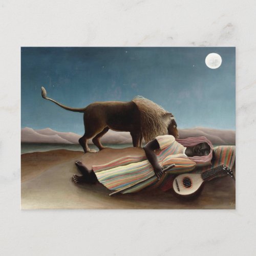 Henri Rousseau art Sleeping Gypsy Postcard