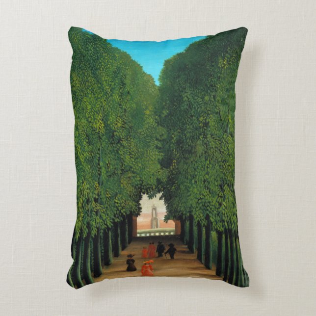 Henri Rousseau, Avenue in the Park at Saint Cloud Accent Pillow (Front(Vertical))