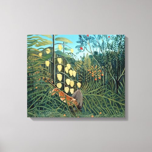 Henri Rousseau _ Battling Tiger and Buffalo Canvas Print