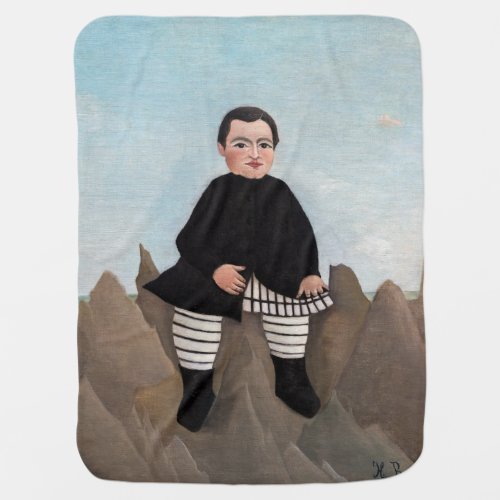 Henri Rousseau _ Boy on the Rocks Baby Blanket