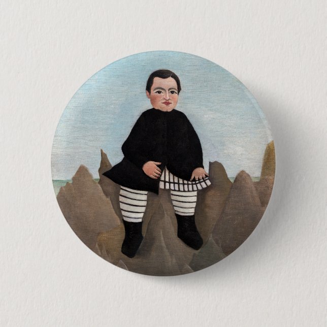 Henri Rousseau - Boy on the Rocks Button (Front)