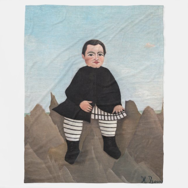 Henri Rousseau - Boy on the Rocks Fleece Blanket (Front)