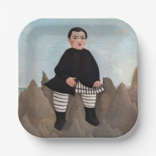 Henri Rousseau - Boy on the Rocks Paper Plates