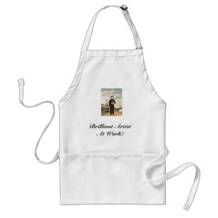 Henri_Rousseau, Brilliant Artist At Work! Adult Apron
