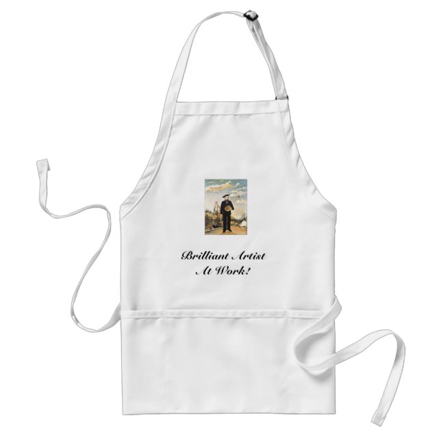 Henri_Rousseau, Brilliant Artist At Work! Adult Apron (Front)