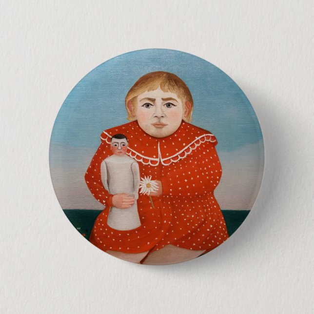 Henri Rousseau - Child with a Doll Button (Front)