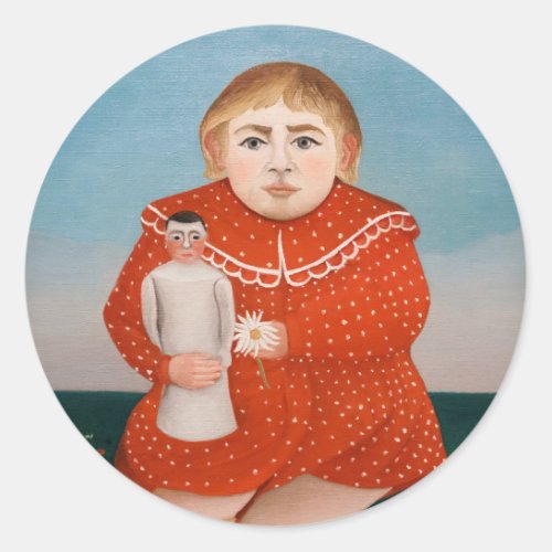 Henri Rousseau _ Child with a Doll Classic Round Sticker