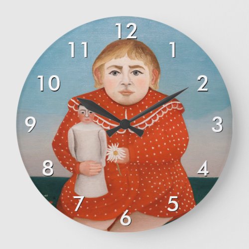 Henri Rousseau _ Child with a Doll Large Clock