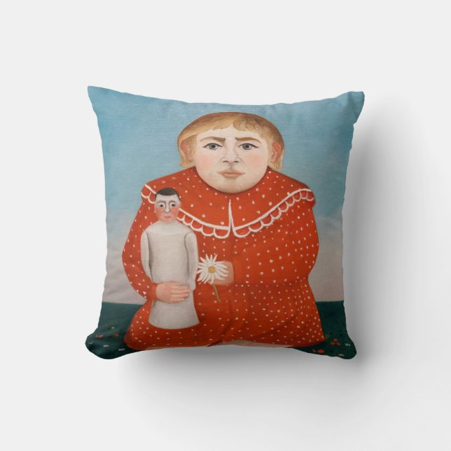 Henri Rousseau - Child with a Doll Throw Pillow (Front)