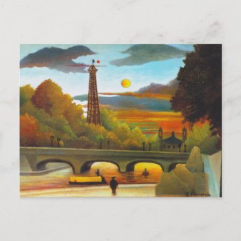 Henri Rousseau Eiffel Tower At Sunset Postcard by VintageSpot at Zazzle