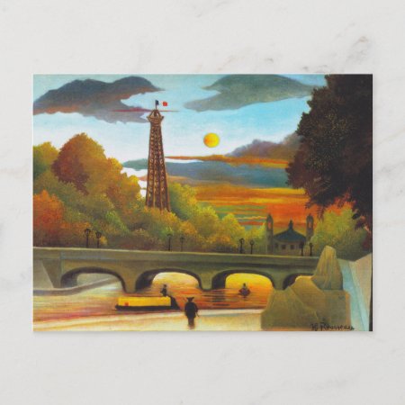 Henri Rousseau Eiffel Tower At Sunset Postcard