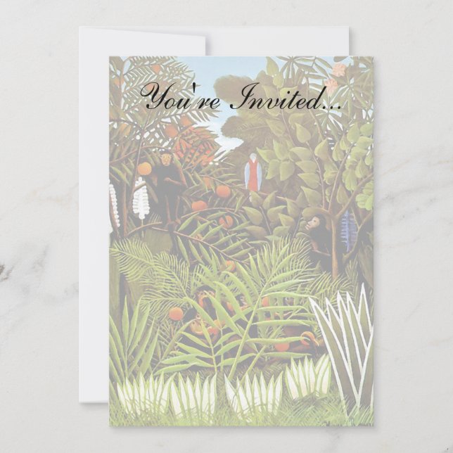 Henri Rousseau - Exotic Landscape Jungle Art Invitation (Front)