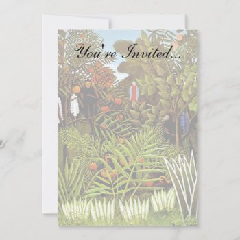 Henri Rousseau - Exotic Landscape Jungle Art Invitation by ArtLoversCafe at Zazzle