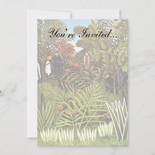 Henri Rousseau _ Exotic Landscape Jungle Art Invitation
