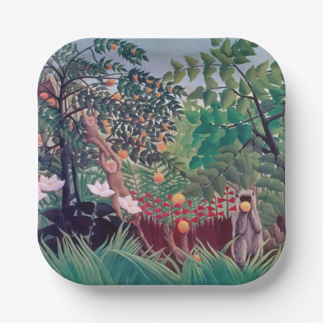 Henri Rousseau - Exotic Landscape Paper Plates (Front)