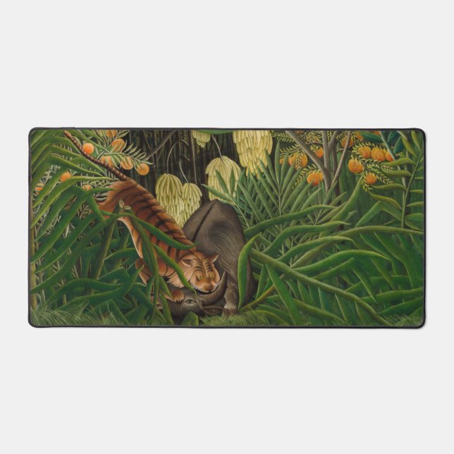 Henri Rousseau - Fight between Tiger and Buffalo Desk Mat (Front)