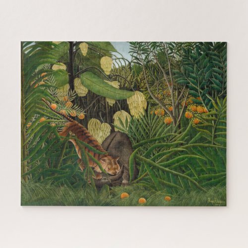 Henri Rousseau - Fight between Tiger and Buffalo Jigsaw Puzzle