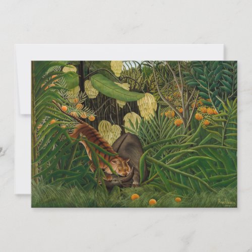 Henri Rousseau - Fight between Tiger and Buffalo Thank You Card