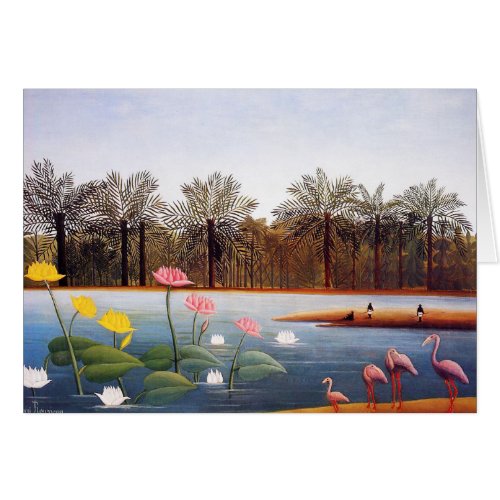 Henri Rousseau Flamingoes Card