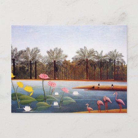 Henri Rousseau Flamingoes Postcard