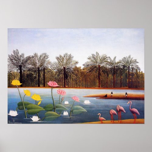 Henri Rousseau Flamingoes Poster