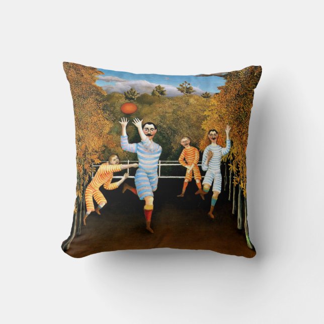 Henri Rousseau - Football Players Throw Pillow (Front)