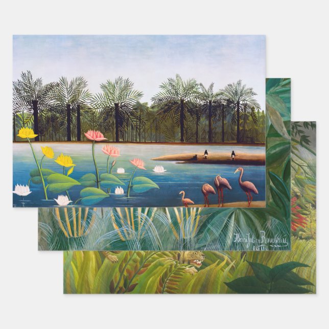 Henri Rousseau - Jungle Masterpieces Selection Wrapping Paper Sheets (Set)