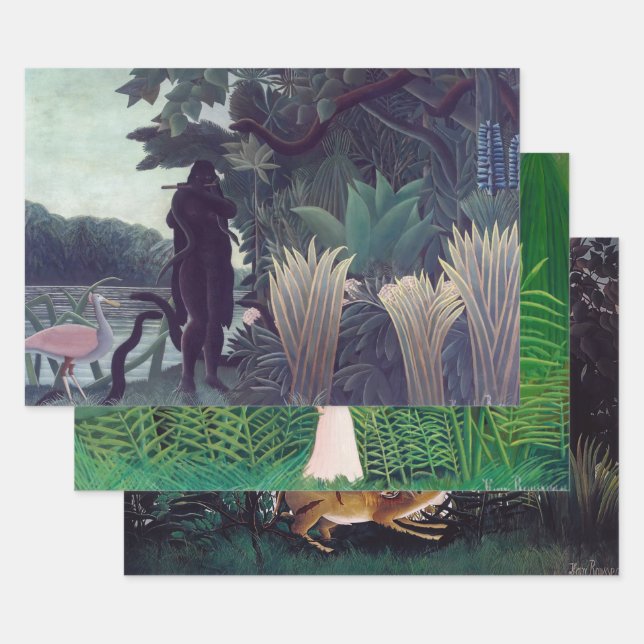 Henri Rousseau - Jungle Masterpieces Selection Wrapping Paper Sheets (Set)