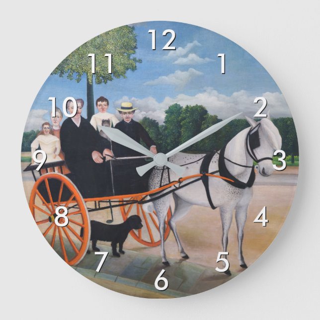 Henri Rousseau - La Carriole du pere Junier Large Clock (Front)