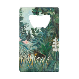 Henri Rousseau Landscape with Monkeys Botanical Ga Credit Card Bottle Opener