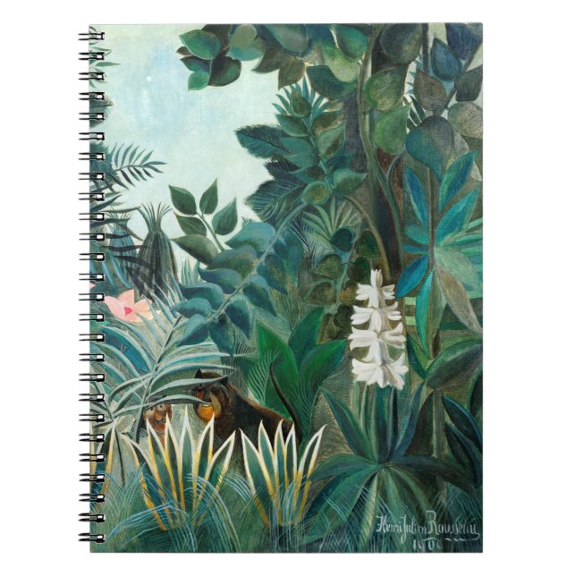 Henri Rousseau Landscape with Monkeys Botanical Ga Notebook (Front)