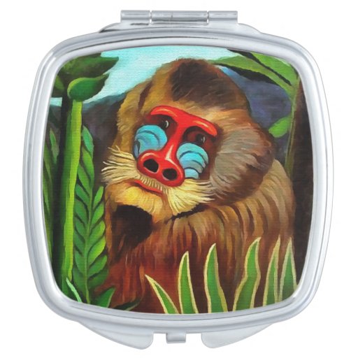 Henri Rousseau Mandrill In The Jungle Vintage Art Makeup Mirror