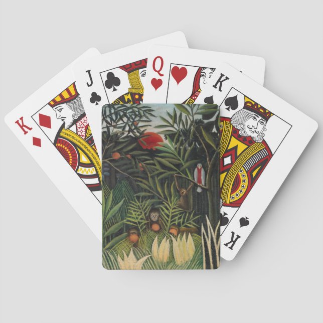 Henri Rousseau - Monkeys & Parrot in Virgin Forest Poker Cards (Back)