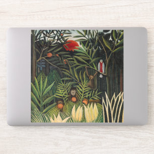 Henri Rousseau - Monkeys & Parrot in Virgin Forest Sticker