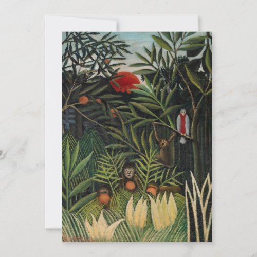 Henri Rousseau _ Monkeys  Parrot in Virgin Forest Thank You Card