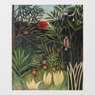 Henri Rousseau - Monkeys & Parrot in Virgin Forest Window Cling