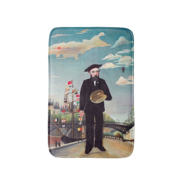 Henri Rousseau - Myself Portrait-Landscape Bath Mat (Front Vertical)