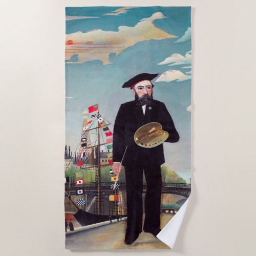 Henri Rousseau _ Myself Portrait_Landscape Beach Towel