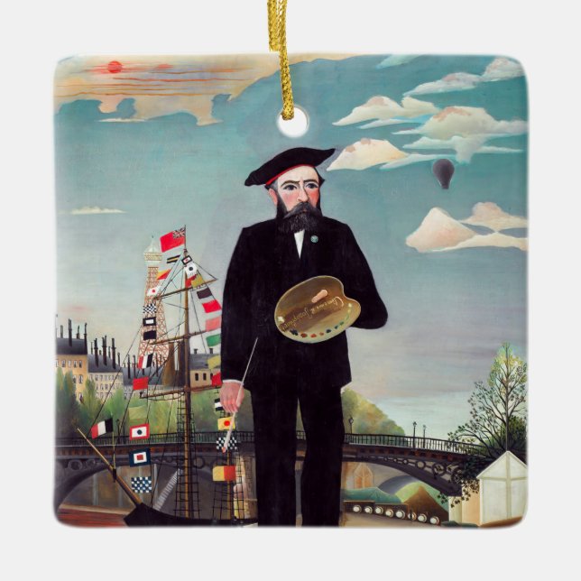 Henri Rousseau - Myself Portrait Landscape Ceramic Ornament (Front)