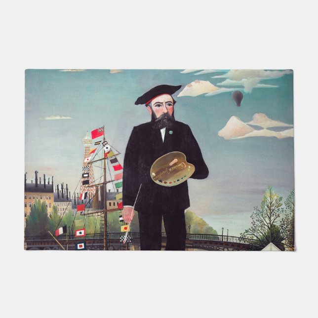 Henri Rousseau - Myself Portrait-Landscape Doormat (Front)
