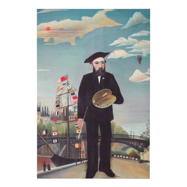 Henri Rousseau - Myself Portrait-Landscape Faux Canvas Print (Front)