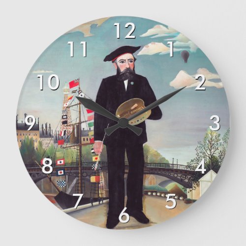 Henri Rousseau _ Myself Portrait_Landscape Large Clock