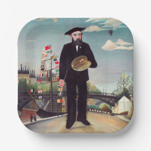 Henri Rousseau - Myself Portrait-Landscape Paper Plates