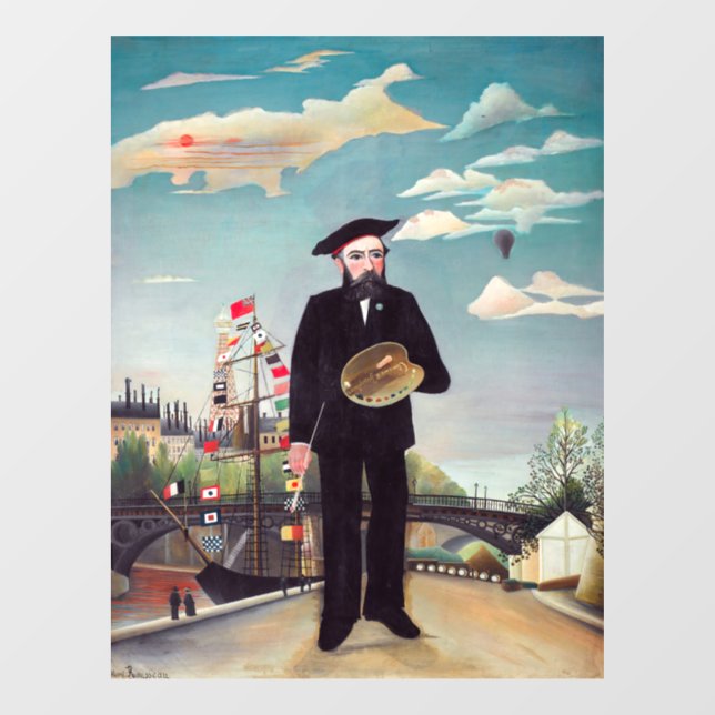 Henri Rousseau - Myself Portrait-Landscape Window Cling (Sheet)