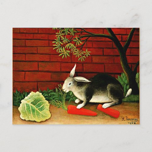 Henri Rousseau painting Rabbit Postcard